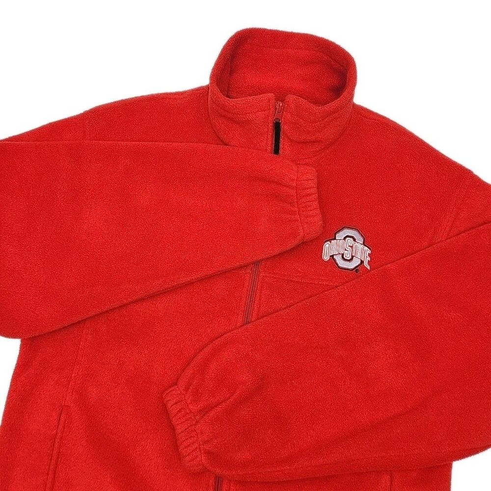 Reebok Heisman Jacket Fleece Zip Red Ohio State Buckeyes Men Sz Large Coat NCAA